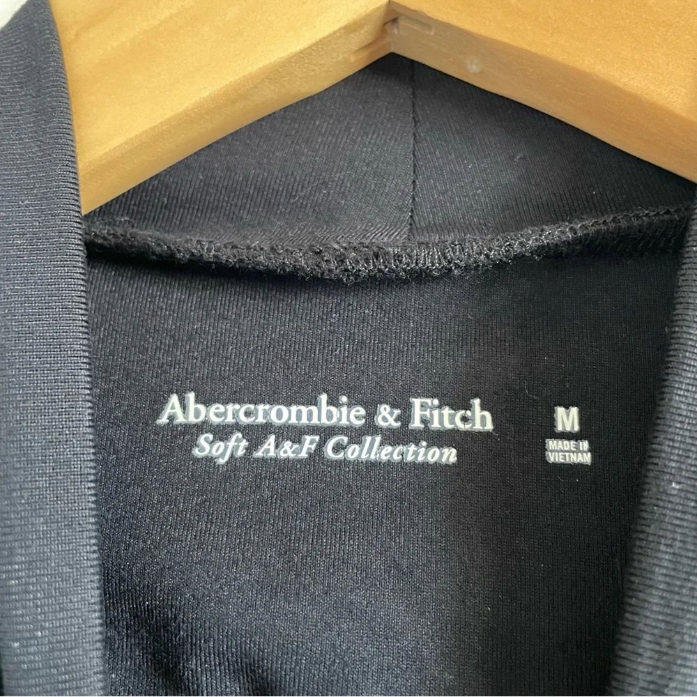 Abercrombie & Fitch Soft Collection Long Sleeve Bodysuit Womens M Black Cutout - Picture 4 of 15